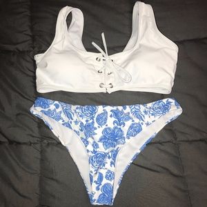 Zaful White Cross Bikini